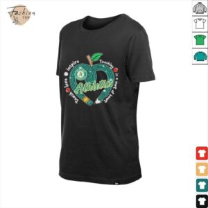 Official Oakland Athletics Teach Love Inspire Teaching Is A Work Of Heart Apple T shirts3
