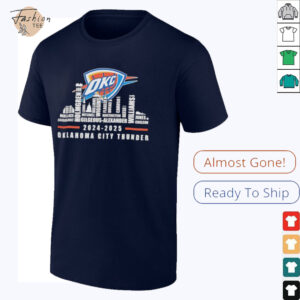 Oklahoma City Thunder 2024 2025 team roster city skyline shirt