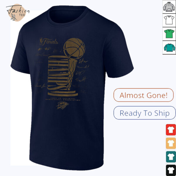 Oklahoma City Thunder 2025 NBA Finals Champions Double Dribble Roster Trophy signatures shirt