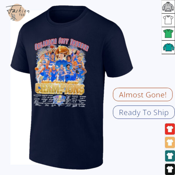 Oklahoma City Thunder NBA Final Champions 2025 signatures shirt