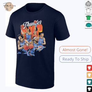 Oklahoma City Thunder basketball starting 5 players team stars caricature shirt