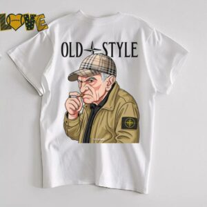 Old Style Man with Cap Graphic T Shirt3
