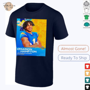 Omarion Hampton Los Angeles Chargers 2025 NFL Draft art shirt3