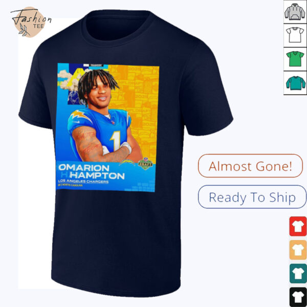 Omarion Hampton Los Angeles Chargers 2025 NFL Draft art shirt
