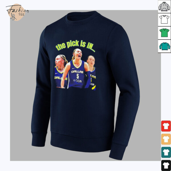 Paige Bueckers Dallas Wings the pick is in shirt