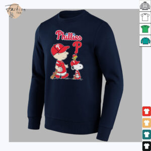 Philadelphia Phillies Charlie Brown and Snoopy crossing shirt