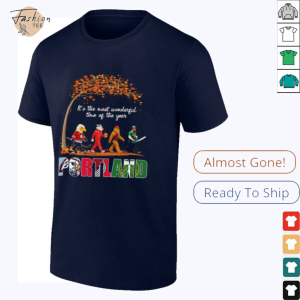 Portland Sports Teams Mascot Abbey Road It’s The Most Wonderful Time Of The Year Shirt