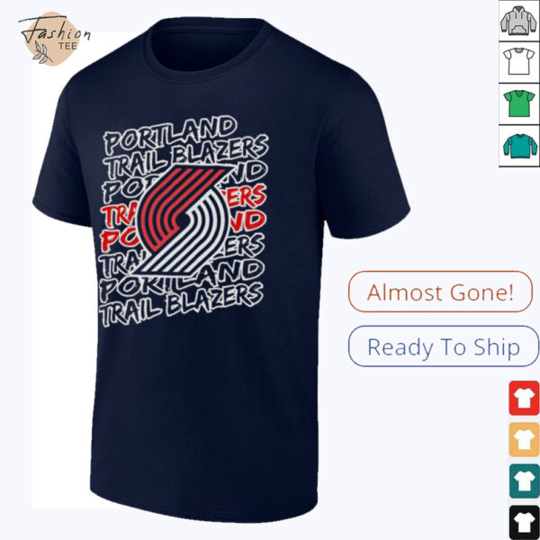 Portland Trail Blazers NBA logo repeat shirt