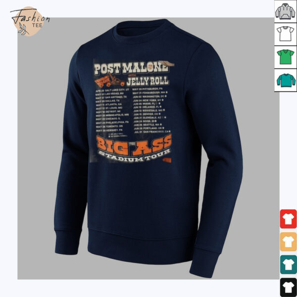Post Malone Tour Big Ass Stadium Jelly Roll 2025 Country Music Shirt