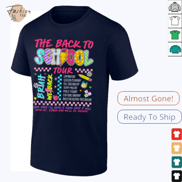 Retro Lightning Bolt ABCD Back To School Tour Teacher Funny Shirt