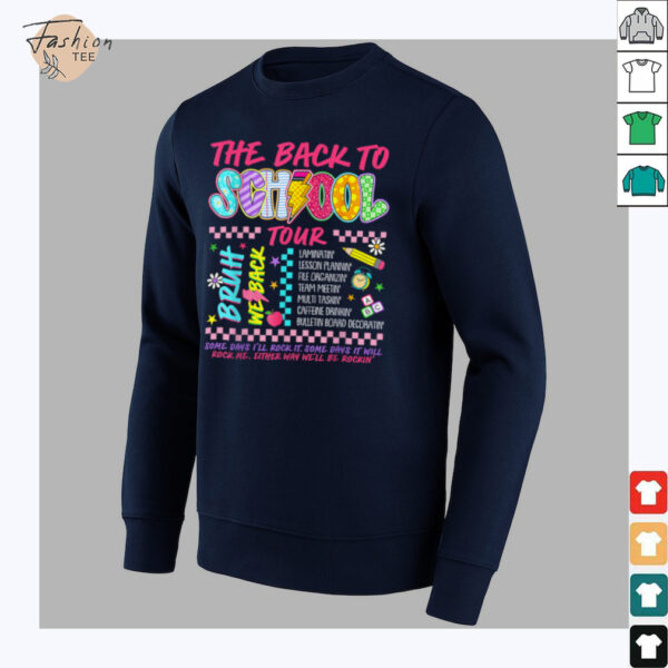 Retro Lightning Bolt ABCD Back To School Tour Teacher Funny Shirt