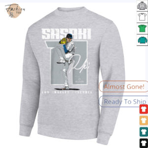 Roki Sasaki Los Angeles D MLB Baseball Players MLBROS201M Raglan Shirt