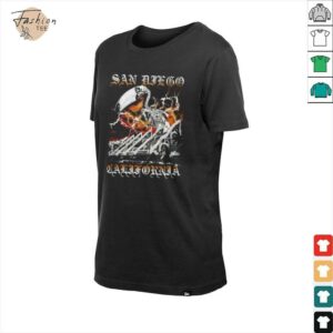 San Diego California Toucan Skeleton lightning shirt