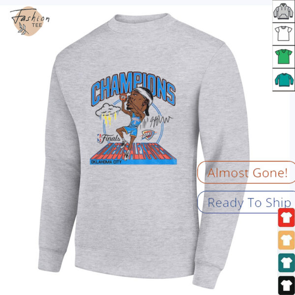 Shai Gilgeous Alexander caricature Oklahoma City Thunder NBA Finals Champions signature shirt