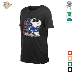 Snoopy pose Texas Rangers baseball shirt