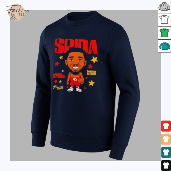 Spida Donovan Mitchell Cleveland Cavaliers signature caricature shirt