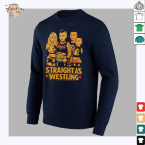 Straight as Wrestling WWE caricature shirt