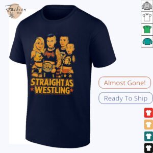 Straight as Wrestling WWE caricature shirt