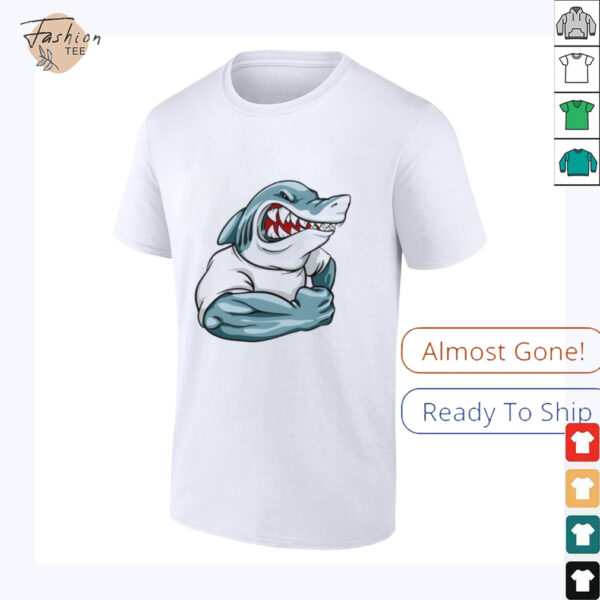 Strong shark gym shirt