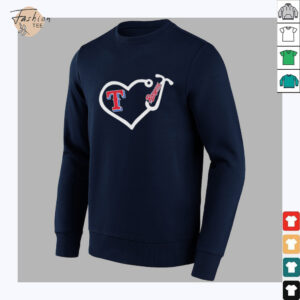 Texas Rangers Baseball stethoscope heart shirt