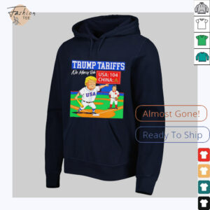 Trump tariffs no mercy rule USA 104 China baseball shirt