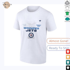 Winnipeg Jets White 2025 Presidents’ Trophy T Shirt