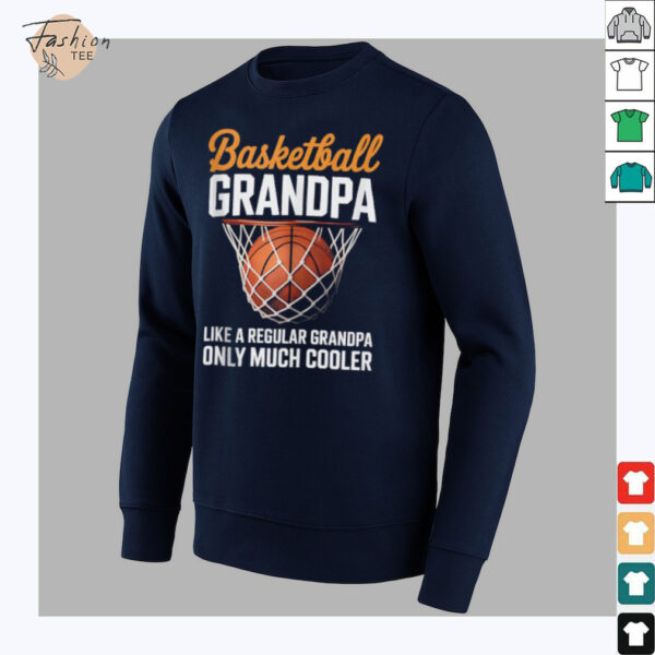 Basketball Grandpa Cool Guy Hoops Baller Court Sport Dad Shirt