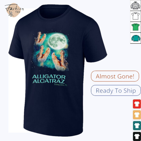 Three Alligator Alcatraz Everglades Florida under moon shirt