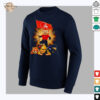 Jacksonville Jaguars mascot standing with flag shirt