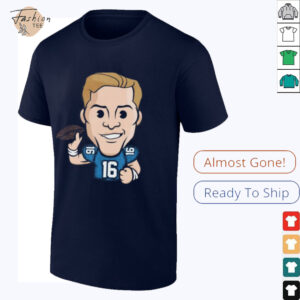 Detroit Lions Jared Goff Emoji Washed Oversized Vintage Men’s Shirt