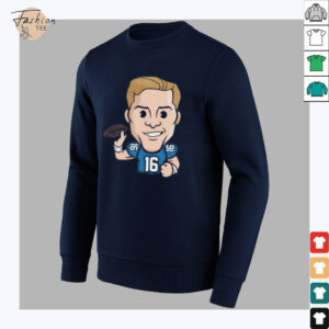 Detroit Lions Jared Goff Emoji Washed Oversized Vintage Men’s Shirt