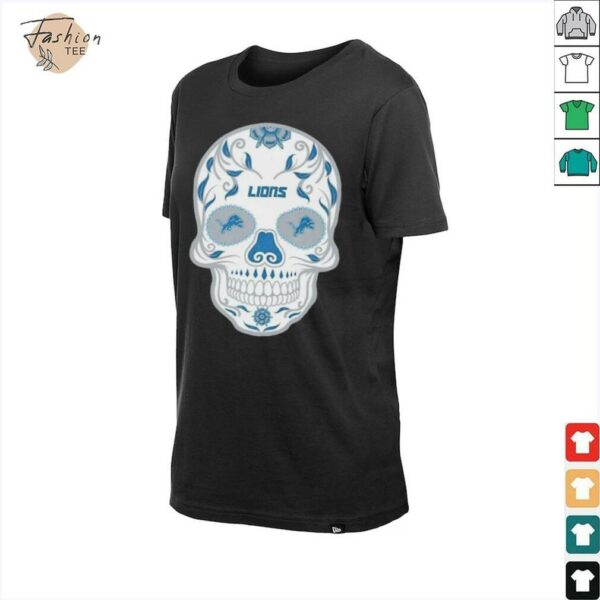 Detroit Lions Skull Printed Vintage Men’s Oversized Shirt