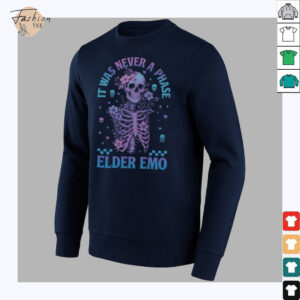 Elder Emo Club Skeleton It Was Never A Phase Sweatshirt