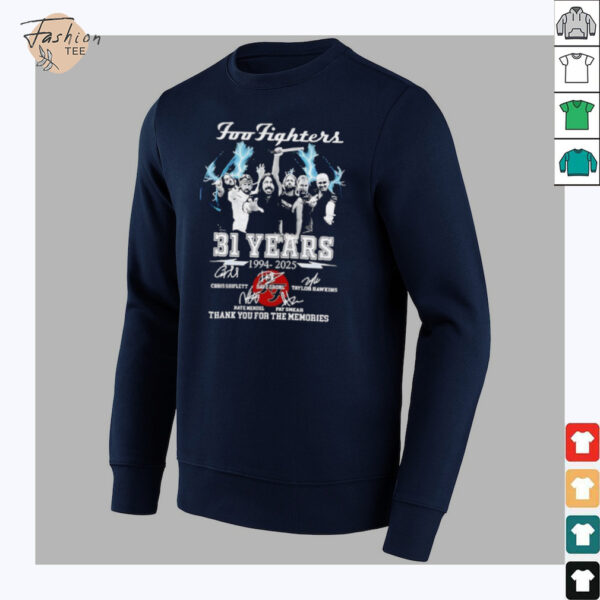 Foo Fighters 31 years 1994 2025 thank you for the memories signature shirt