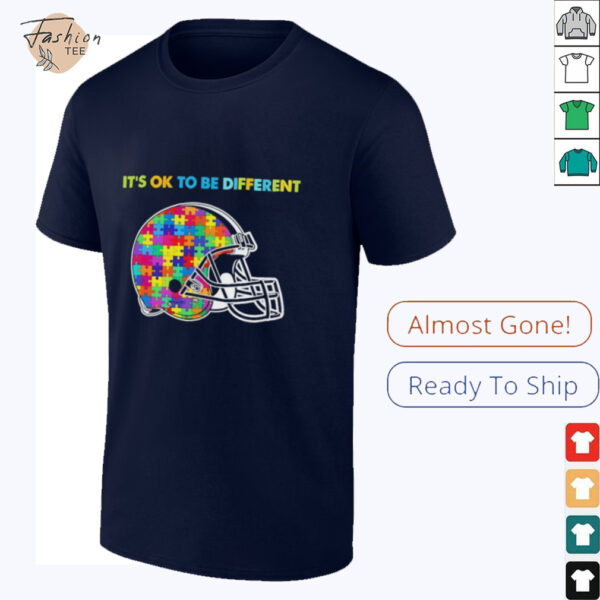 Football Helmet Autism awareness It’s ok to be different Shirt