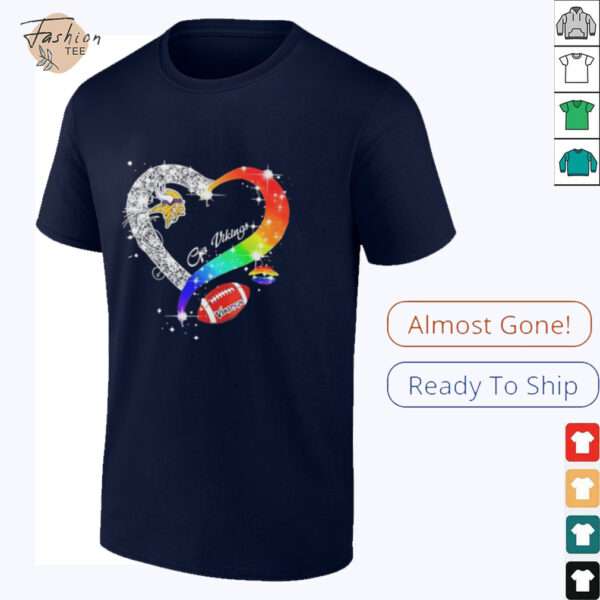 Go Minnesota Vikings Diamond Heart Lgbt Pride T shirt