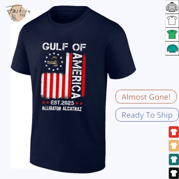 Gulf of America Alligator Alcatraz Est 2025 flag shirt