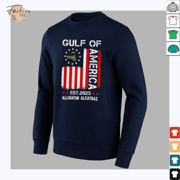 Gulf of America Alligator Alcatraz Est 2025 flag shirt