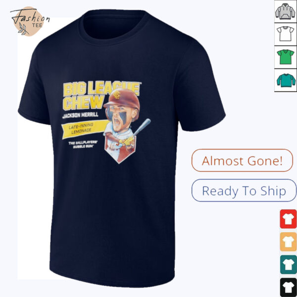 Big League Chew Jackson Merrill Late inning Lemonade The Ballplayers Bubble Gum shirt