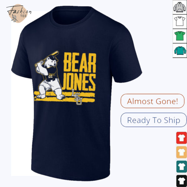Jared Jones Bear LSU Baseball Shirt