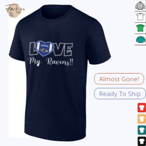Love My Ravens Heart Football Shirt