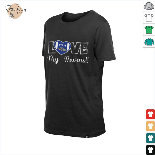 Love My Ravens Heart Football Shirt