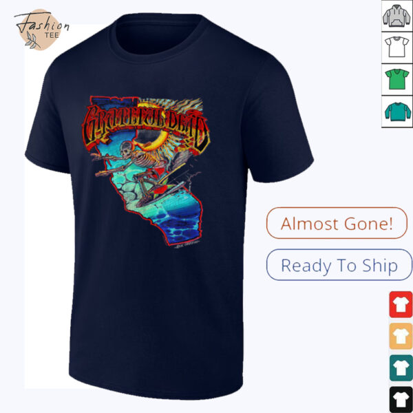 Mens Grateful Dead Surfing California Skeleton Vintage Band Shirt