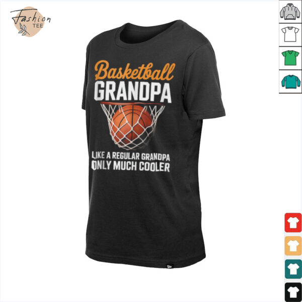 Basketball Grandpa Cool Guy Hoops Baller Court Sport Dad Shirt