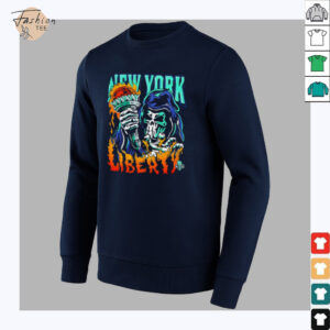 New York Liberty Torch player skeleton shirt