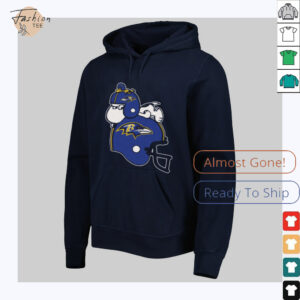 Snoopy And Woodstock Resting On Baltimore Ravens Helmet Shirt