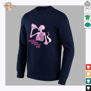 Stressed depressed but doing my best skeleton shirt