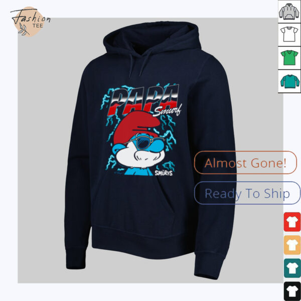 The Smurfs Chrome and Lightning Papa Smurf Retro Cartoon Shirt