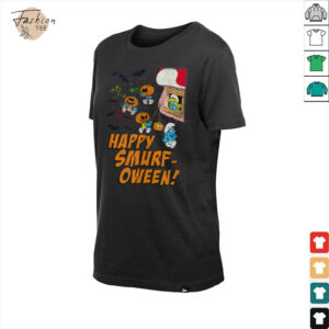 The Smurfs Happy Smurf oween Halloween Pumpkin Retro Cartoon Shirt
