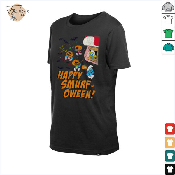 The Smurfs Happy Smurf oween Halloween Pumpkin Retro Cartoon Shirt